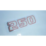 SAMOLEPKA - 250  - CHROM/ČERVENÁ/BÍLÁ  (ORIGINÁL) - TYPOVĚ ČZ 250/485
